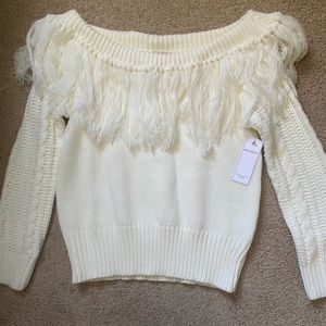 NWT Red Dress off the shoulder sweater